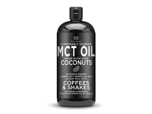 Radha Beauty MCT Oil Made only from Non-GMO Coconuts - 15.8oz. Keto, Paleo, Gluten Free and Vegan Approved.
