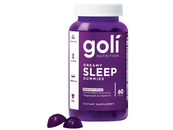 Goli Dreamy Sleep Gummy - 60 Count - Melatonin, Vitamin D, Magnesium, and Lemon Balm Extract - Gelatin-Free, Gluten-Free, Vegan & Non-GMO