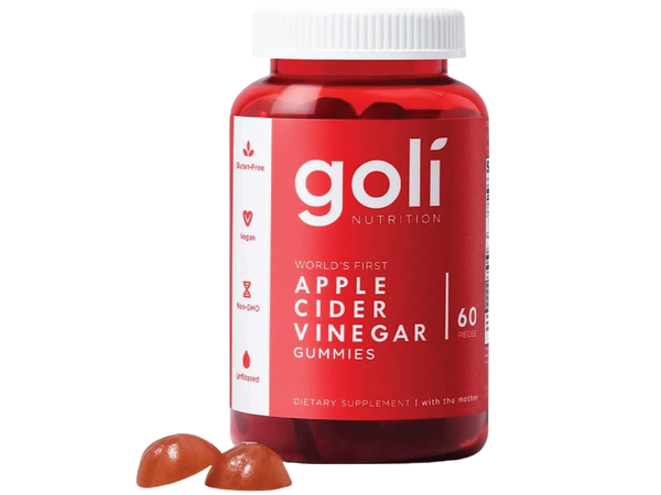 Apple Cider Vinegar Gummy Vitamins from Goli - 60 Count - Vitamins B9 & B12, Gelatin-Free, Gluten-Free, Vegan & Non-GMO